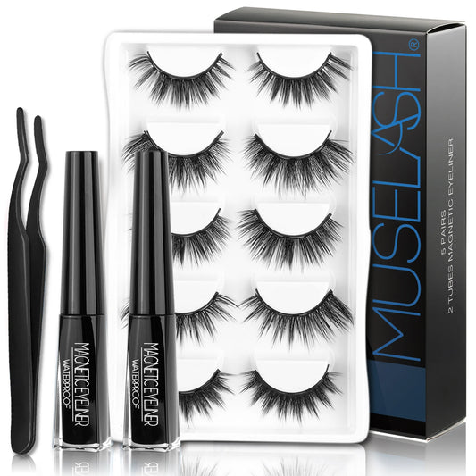 Magnetische Wimpern mit Eyeliner – Set mit 5 Modellen